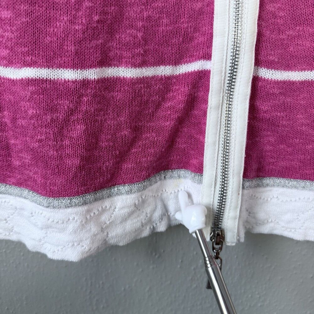 Pleasant by Blue Willi’s Full Zip Sweater Hoodie Cotton Linen Top Size M Pink - Picture 13 of 13